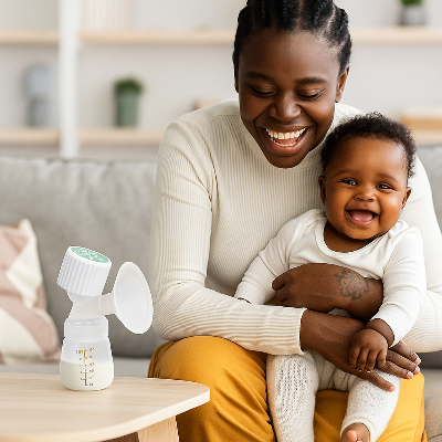 Tire-lait-electrique-mono-fiole-salvia-maman-noire-bebe