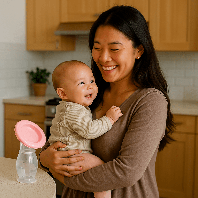 Tire-lait-manuel-FIOLE-PIVOINE-maman-asiatique-bebe